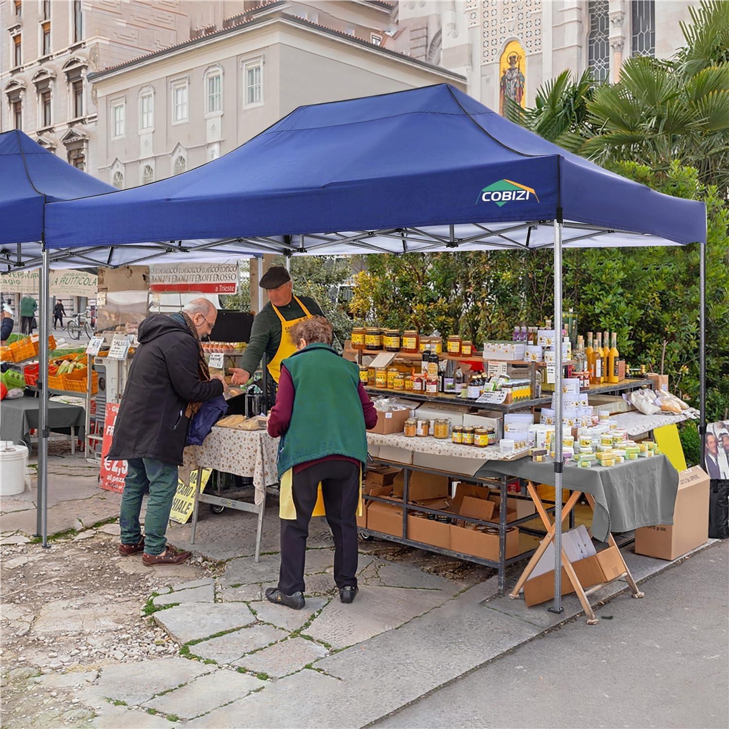 Carpa Plegable COBIZI 10x15m Impermeable con 4 Paredes Laterales