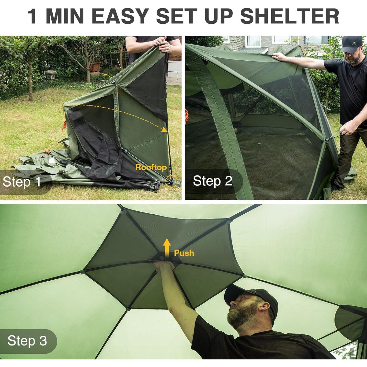 Tienda Pop-up EVER ADVANCED 3.5x3.0m para Camping Verde