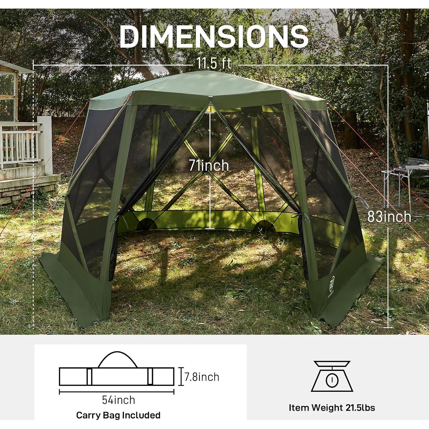 Tienda Pop-up EVER ADVANCED 3.5x3.0m para Camping Verde