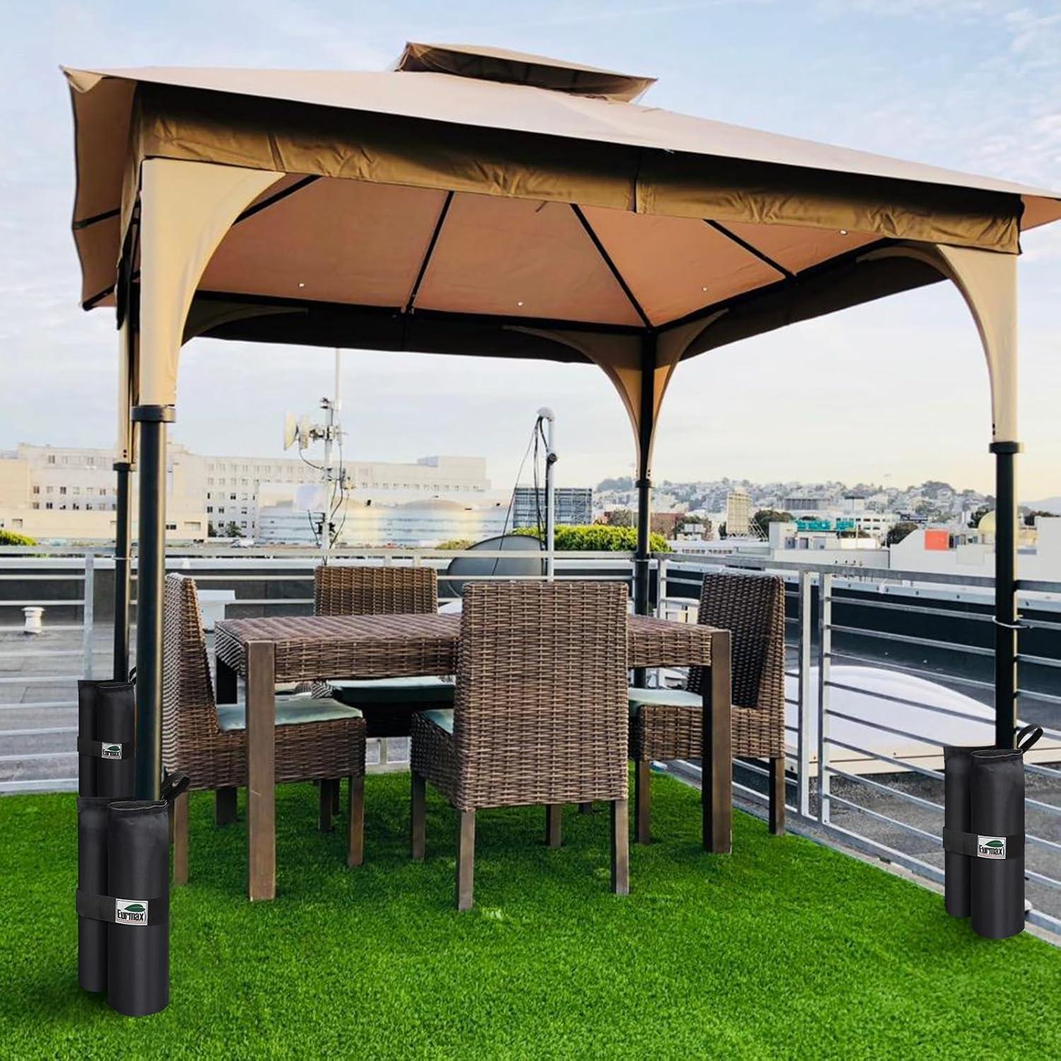 Bolsas de peso para toldo Eurmax Negro - Juego de 4, 13.6-15.9 kg