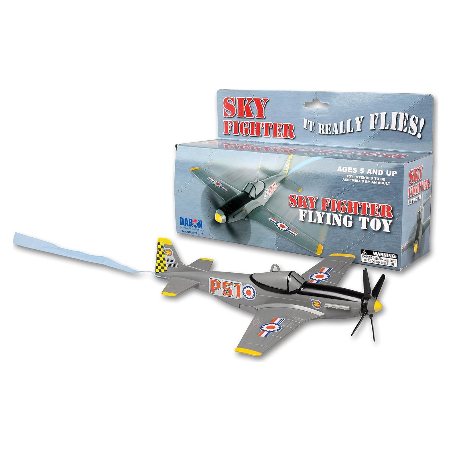 Daron Juguete Volador Sky Fighter Gris 360° con Cuerda