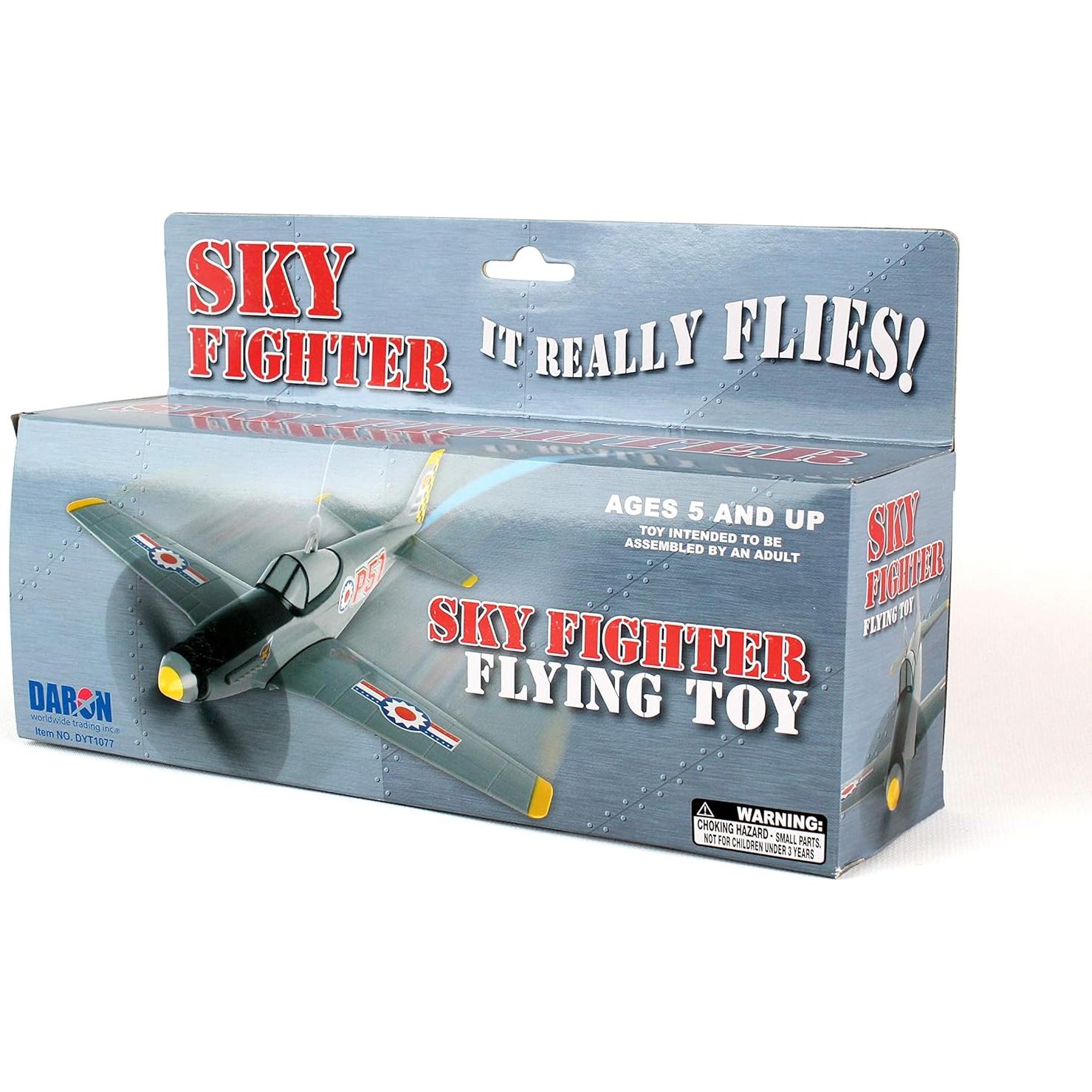Daron Juguete Volador Sky Fighter Gris 360° con Cuerda