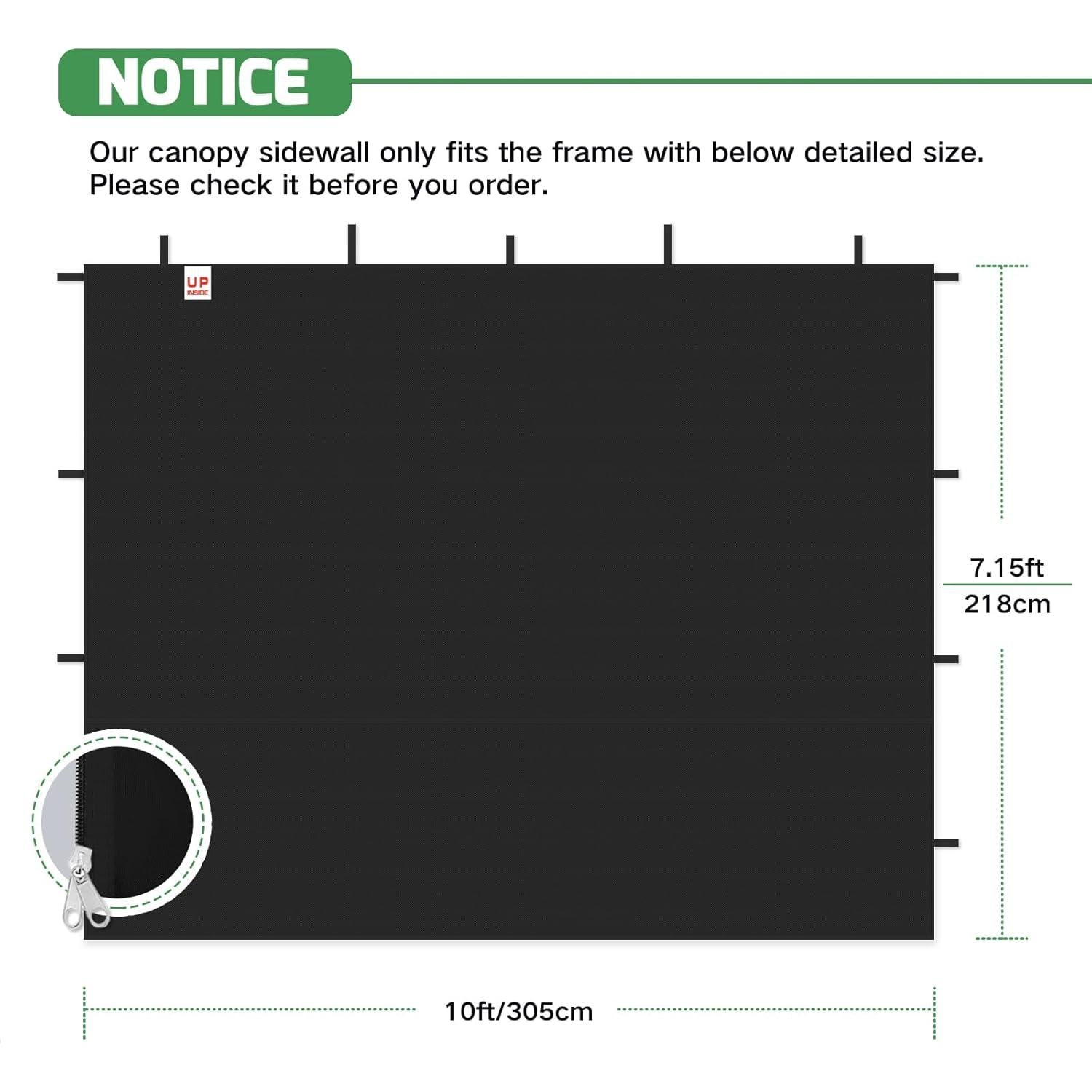 Paredes Laterales Acepic para Carpa Plegable 10x10, 3 Piezas