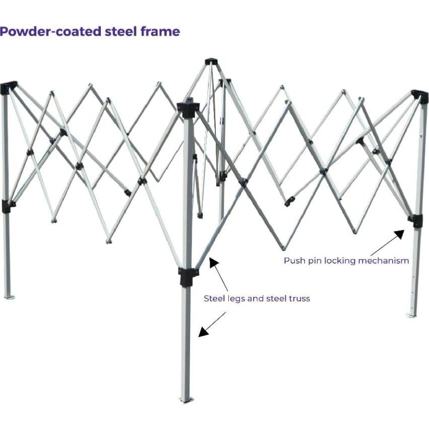Impact Canopy 040000001 Slant Leg Canopy, 10' x 10', White-No Sidewall