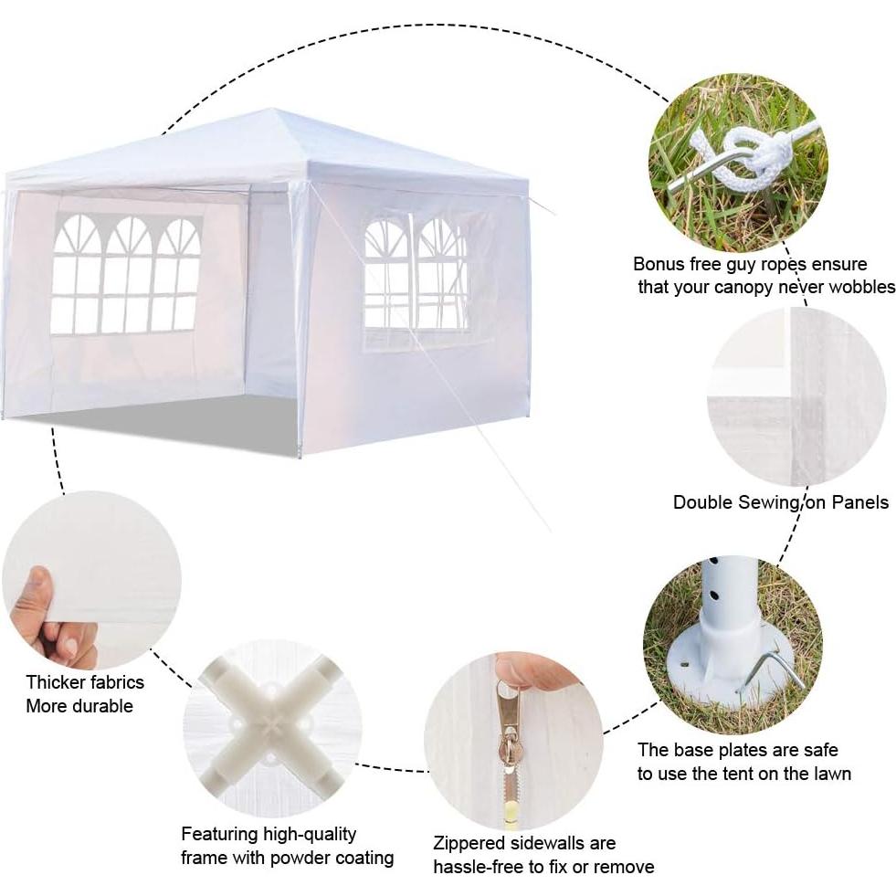 Carpa Gazebo Exterior Simply-ME 3.05x3.05m Impermeable Blanca