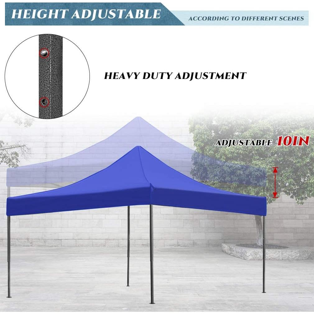Pop Up Canopy Tent,10x10 Pop Up Canopy, 420D Oxford Waterproof Silver Coating Canopy Tent 10x10 for Sun Shade Wedding Instant Air Exhibits or Outdoor Events with Dressed Legs and Carring Bag,Blue
