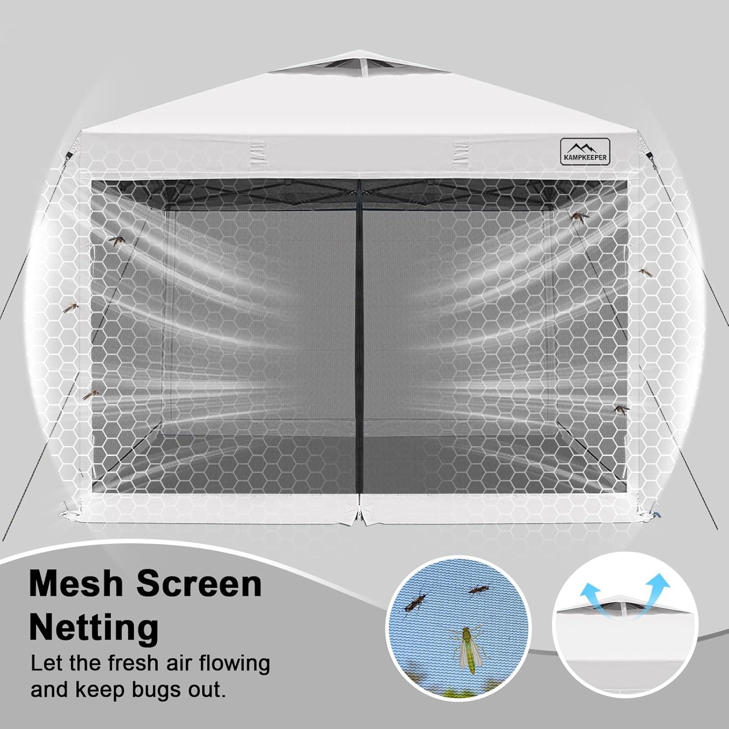 Carpa Pop Up KAMPKEEPER 3x3m con Mosquitera y 4 Sacos de Arena