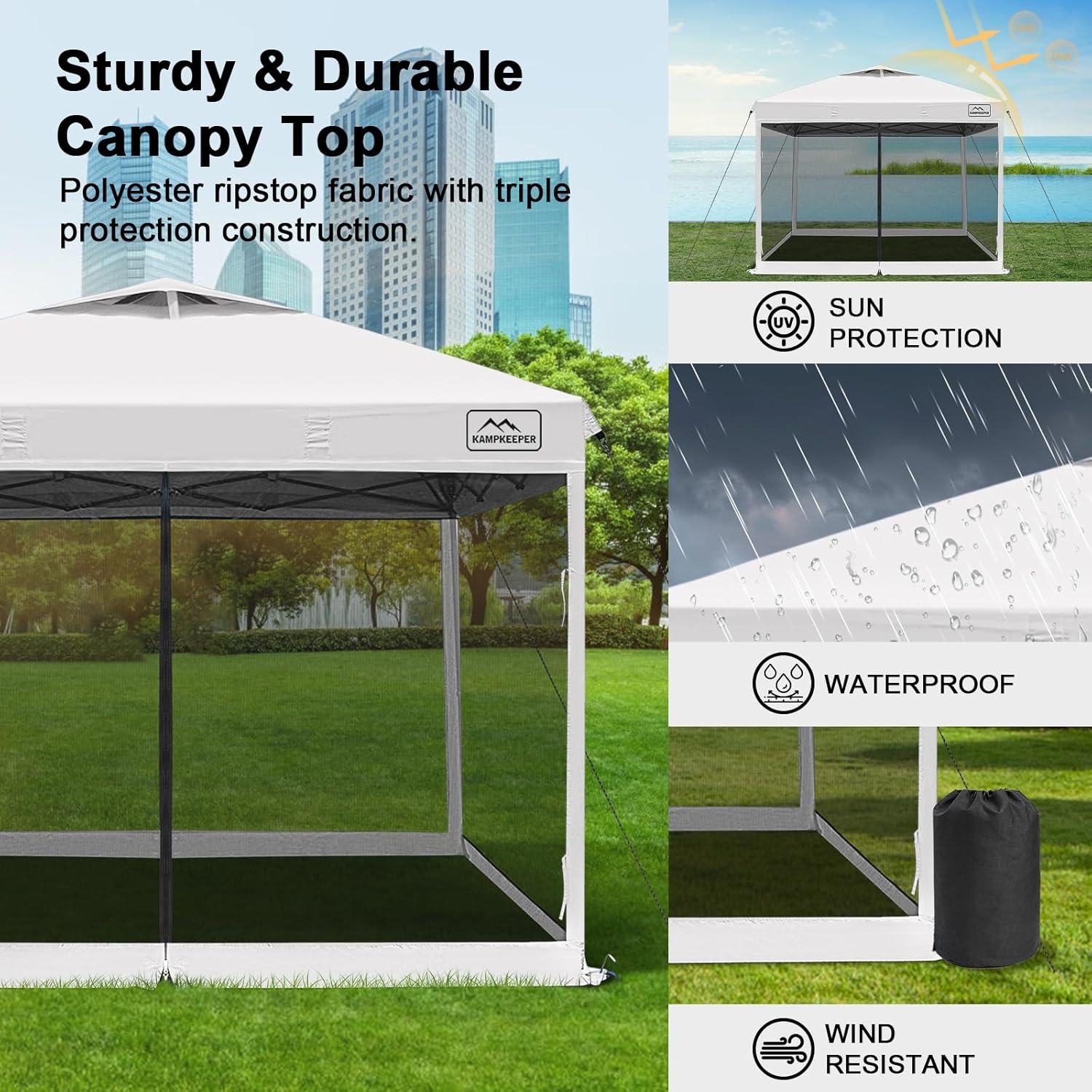 Carpa Pop Up KAMPKEEPER 3x3m con Mosquitera y 4 Sacos de Arena