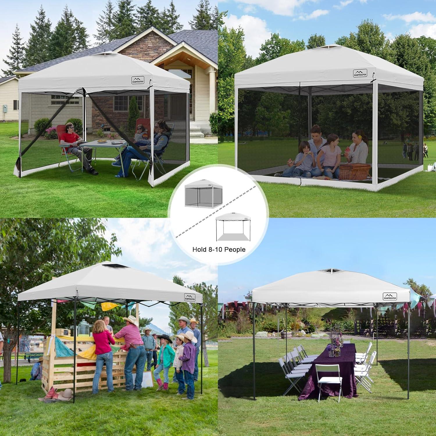Carpa Pop Up KAMPKEEPER 3x3m con Mosquitera y 4 Sacos de Arena