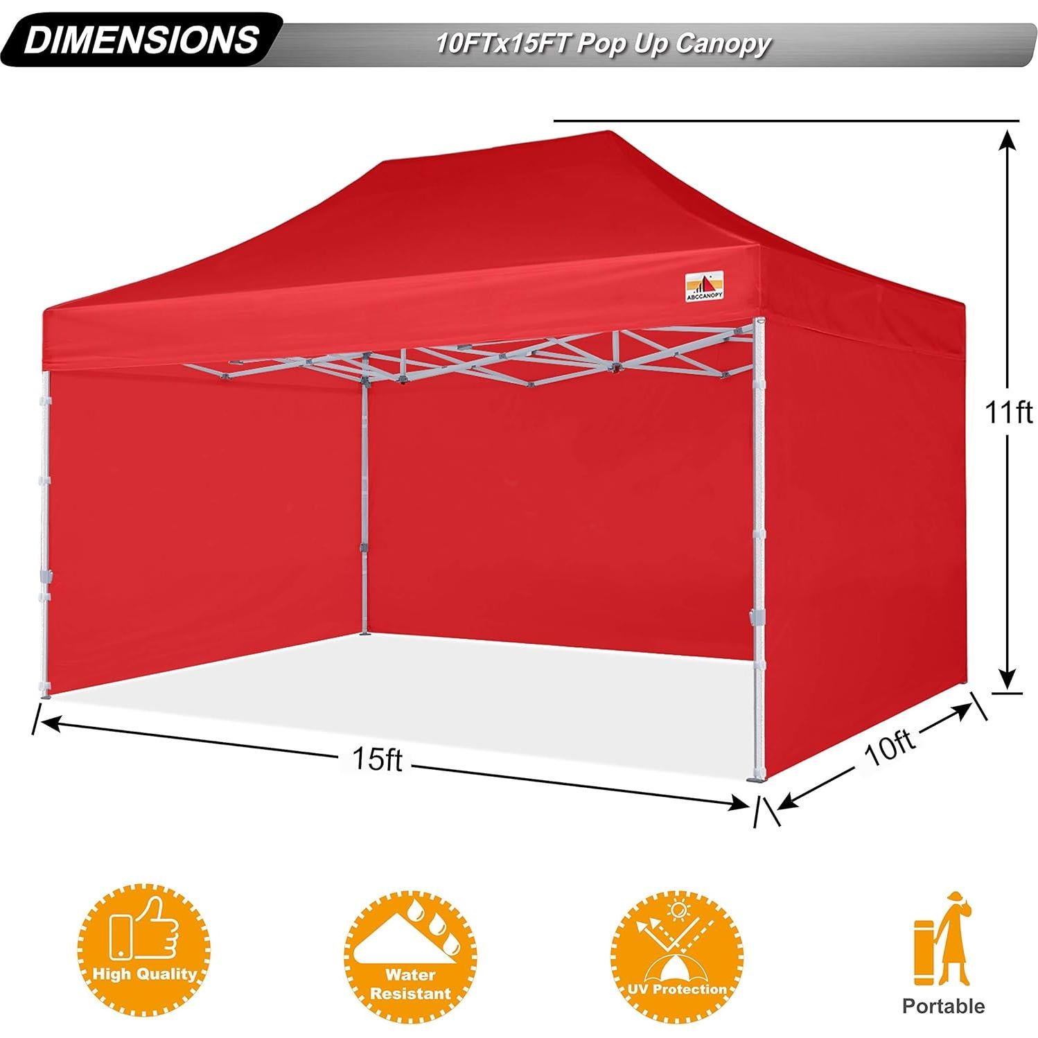 ABCCANOPY Premium Canopy Tent Commercial Instant Shade 10x15 Premium-Series, Red