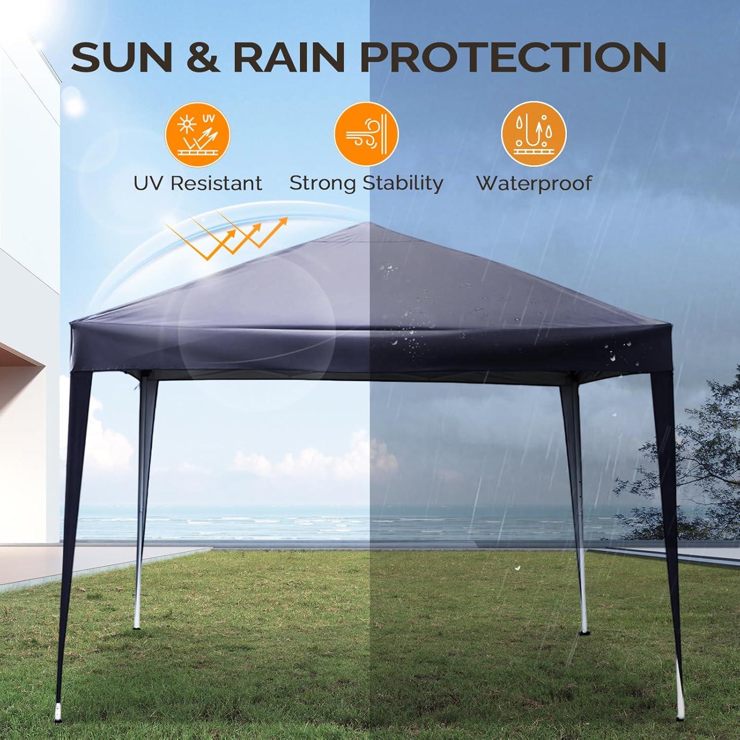 Carpa Plegable VINGLI 3.05x3.05m Gris Resistente al Agua