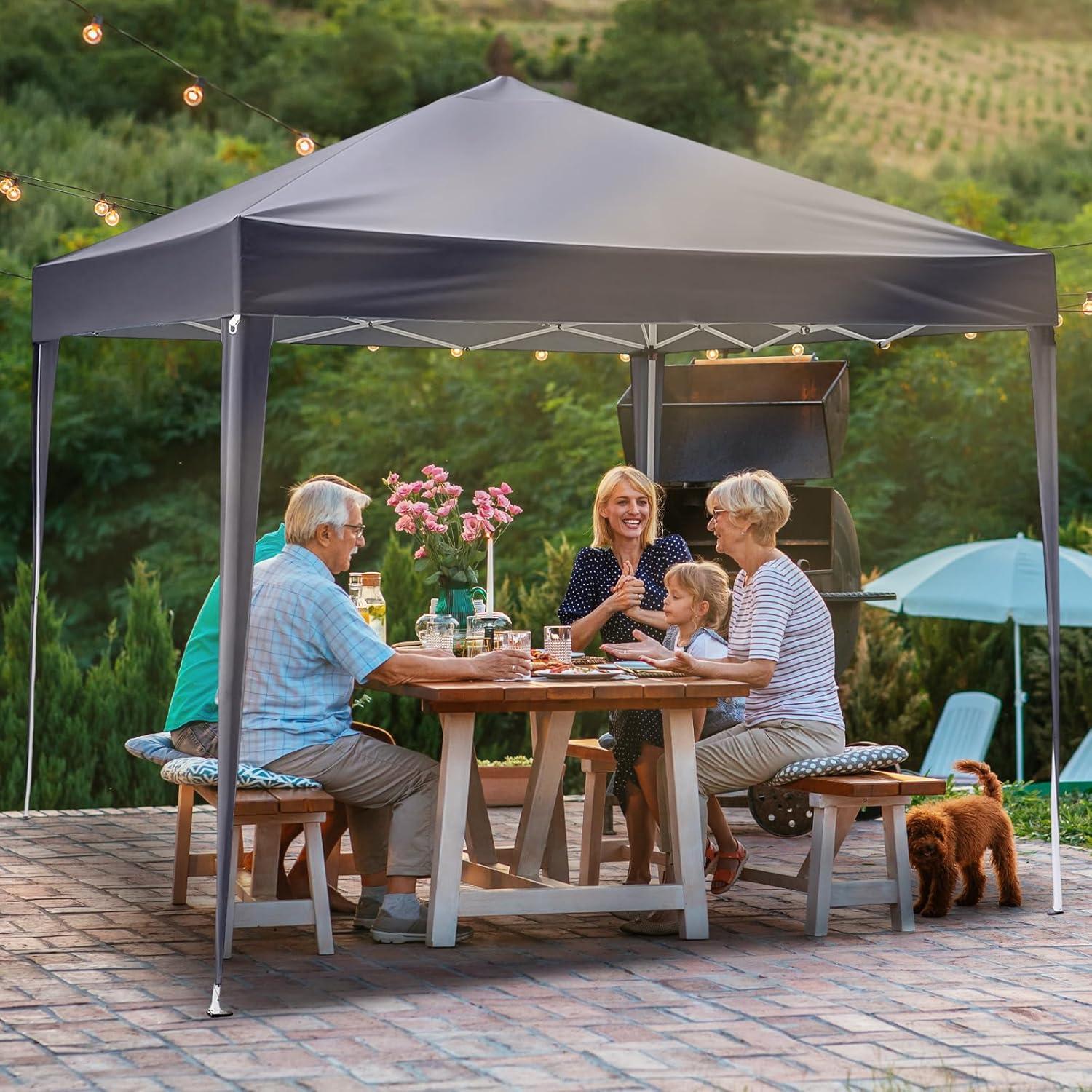 Carpa Plegable VINGLI 3.05x3.05m Gris Resistente al Agua