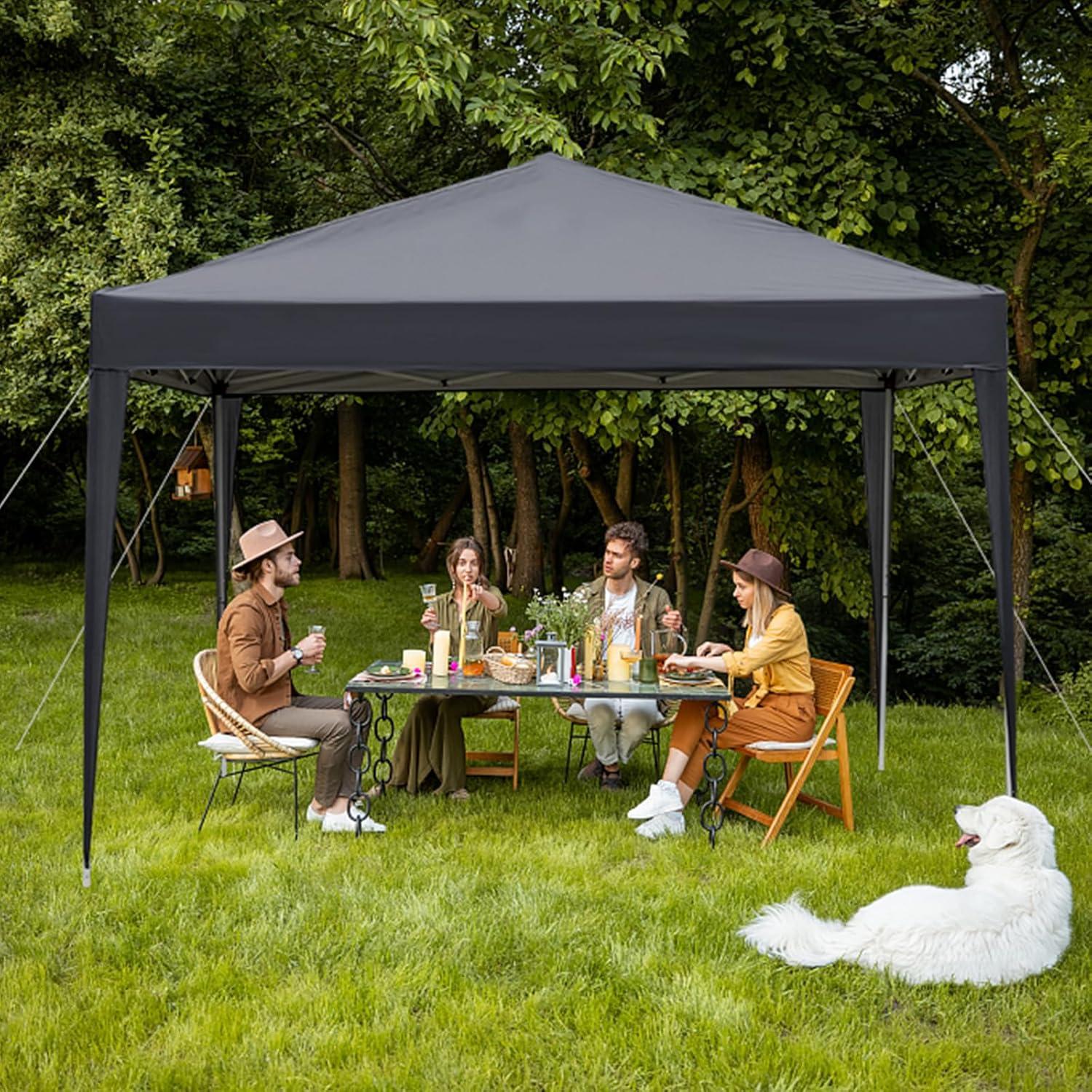 Carpa Plegable VINGLI 3.05x3.05m Gris Resistente al Agua