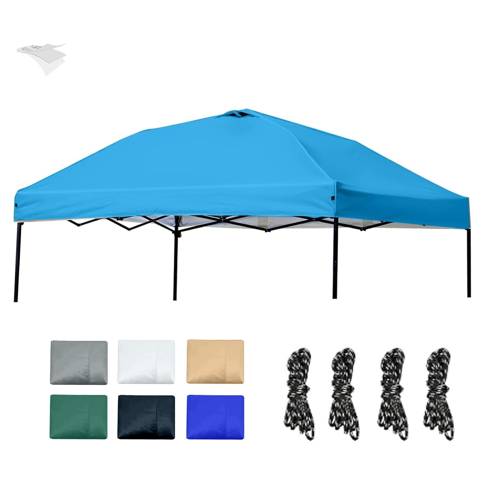 Techo de Carpa 10x10 ZONGTI Azul Cielo Impermeable y UV