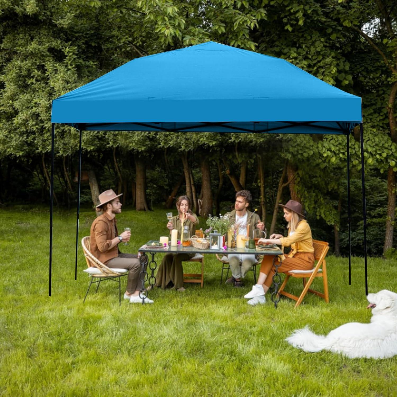 Techo de Carpa 10x10 ZONGTI Azul Cielo Impermeable y UV