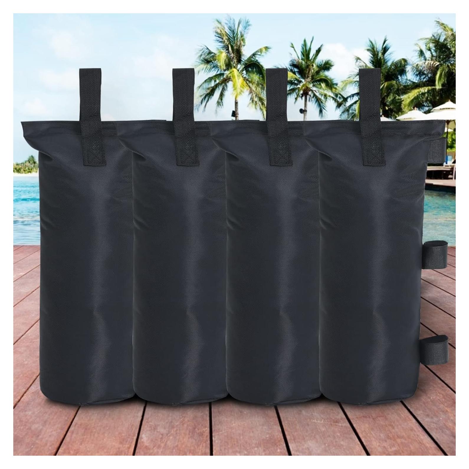 Bolsa de Arena COOSHADE para Carpa - Paquete de 4, 54.43 kg, Negro