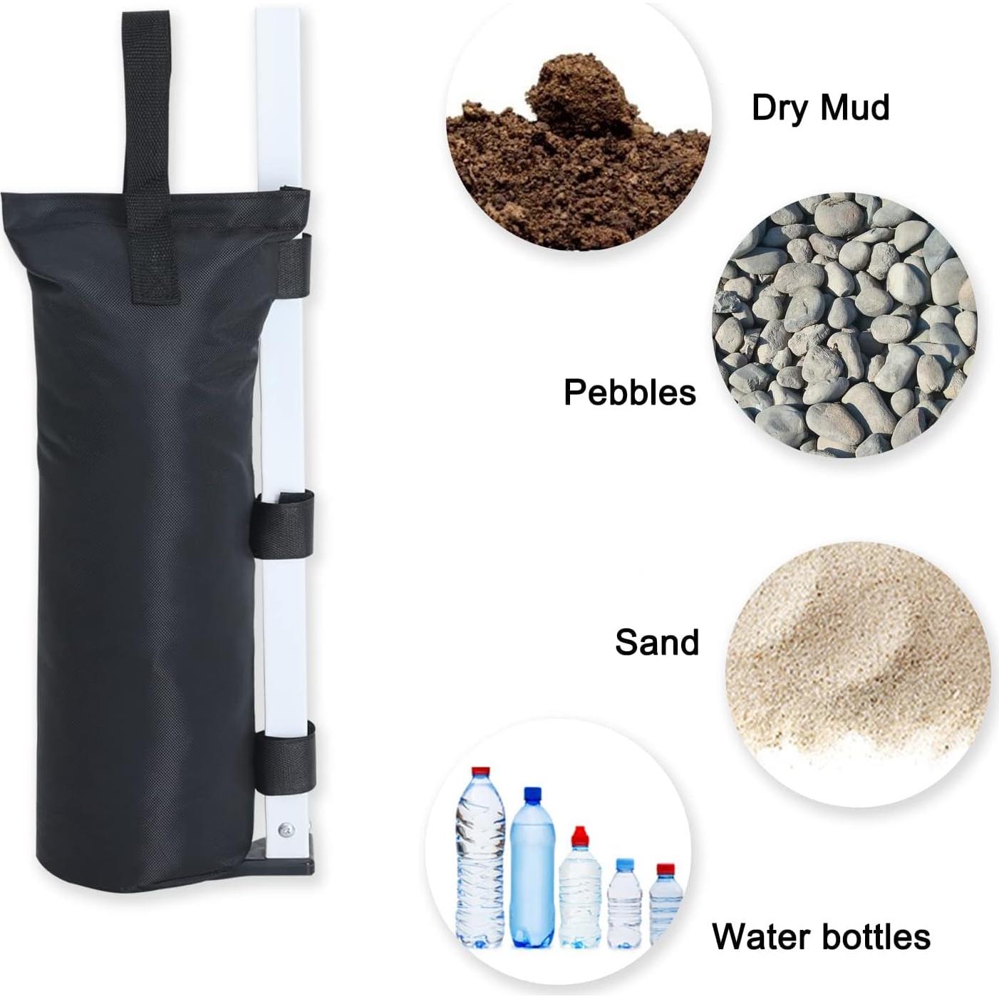 Bolsa de Arena COOSHADE para Carpa - Paquete de 4, 54.43 kg, Negro