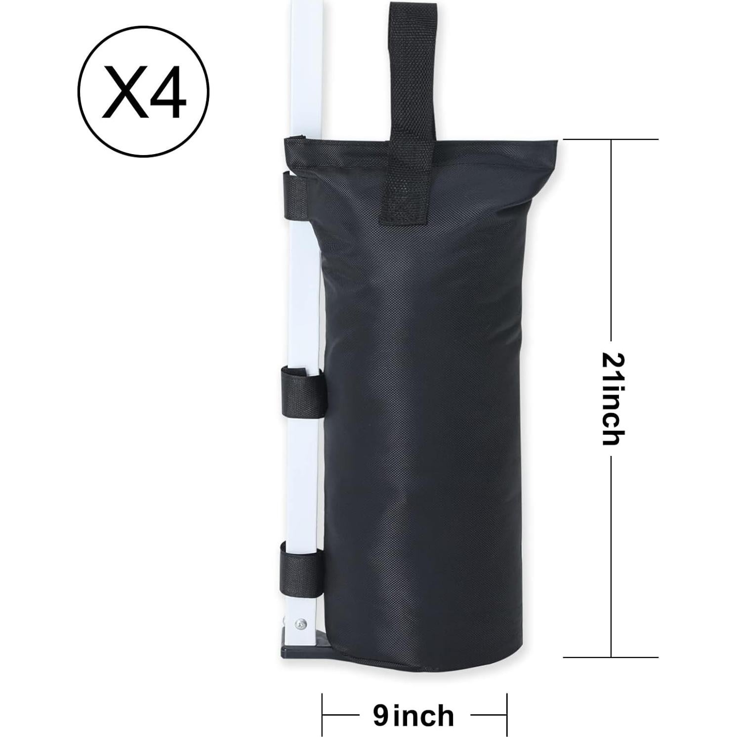 Bolsa de Arena COOSHADE para Carpa - Paquete de 4, 54.43 kg, Negro