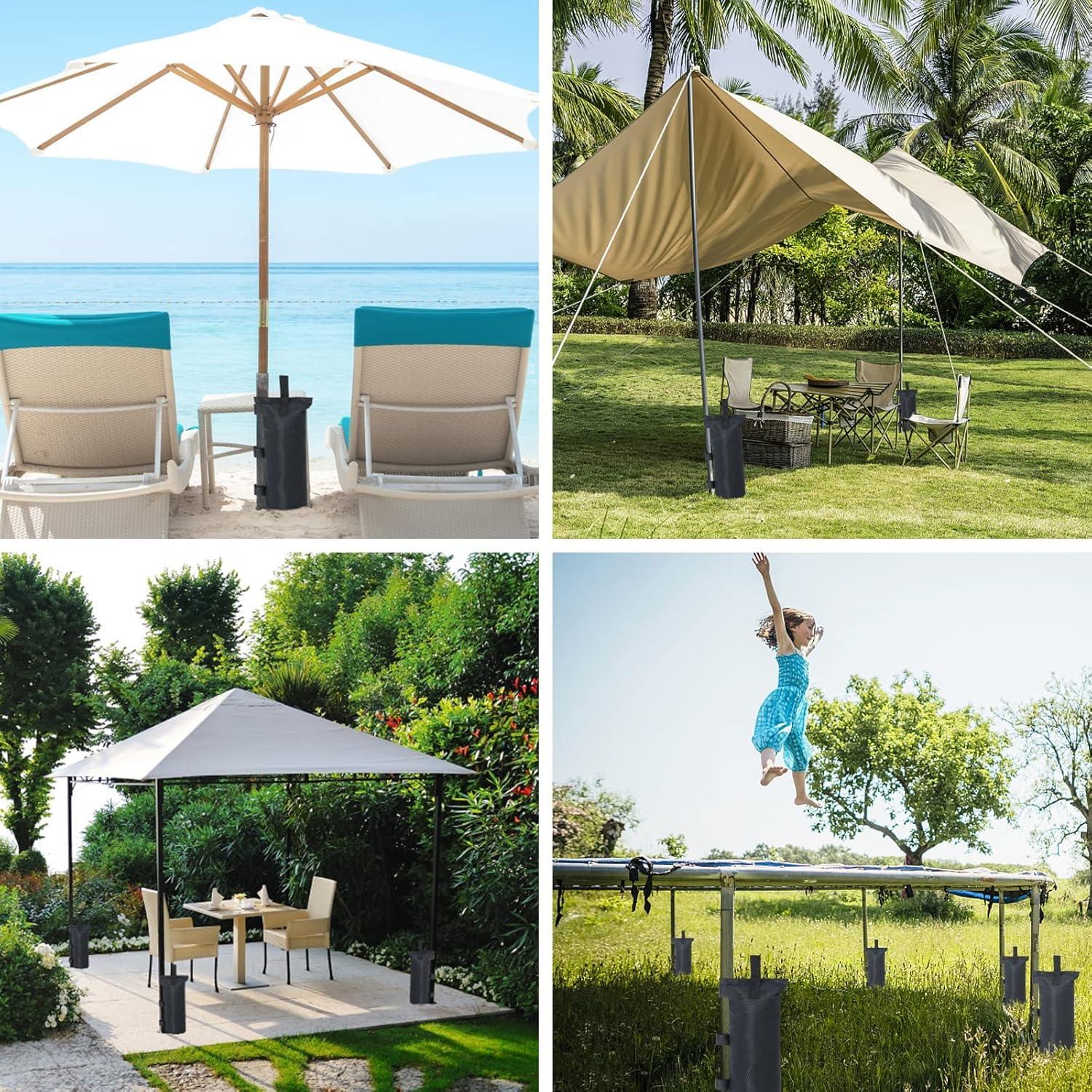 Bolsa de Arena COOSHADE para Carpa - Paquete de 4, 54.43 kg, Negro