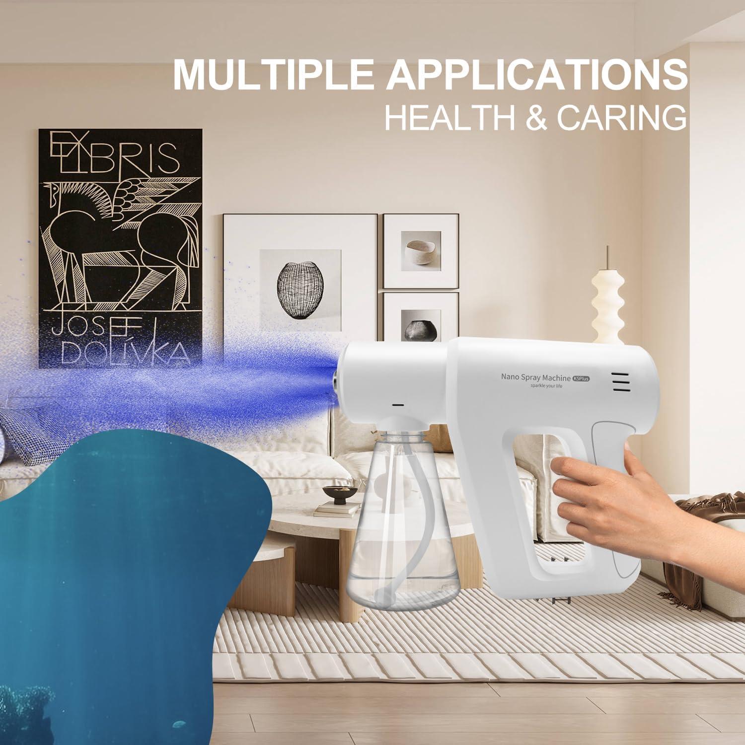 Atomizer Sprayer，Rechargeable ULV Nano Sprayer with Blue Light,Electrostatic ULV Atomizer Sprayer，Electrostatic Portable Sprayer