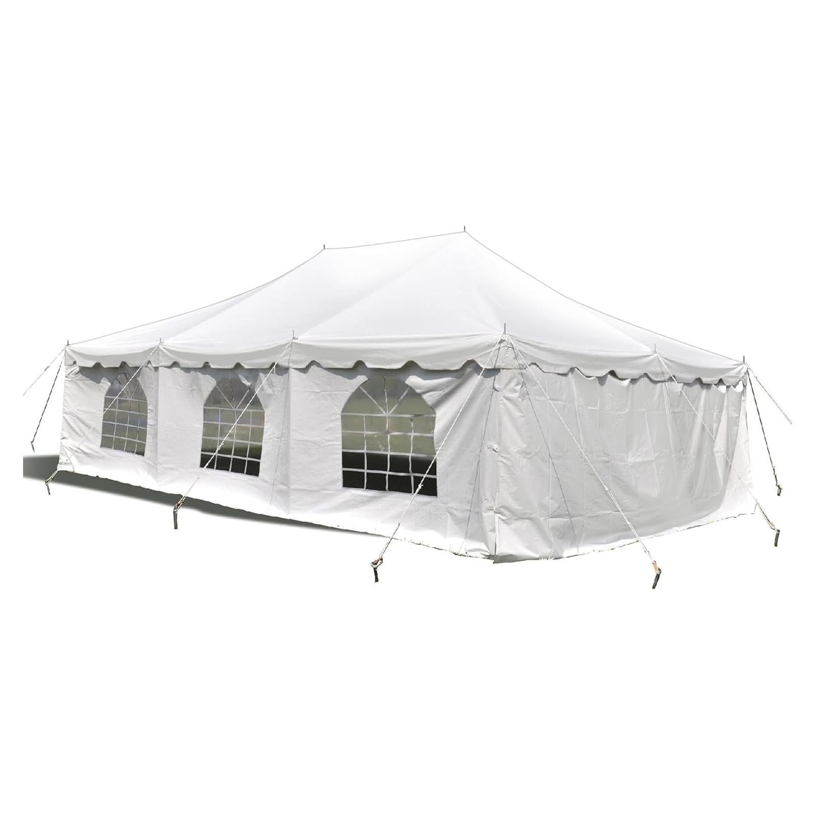 Party Tents Direct 20' x 30' Weekender Canopy Tent with Sidewalls, Easy Up Party Tent for Backyard, Outdoor Tents for Parties, Weddings, Graduations, Banquets, Events, Heavy Duty, PVC White Top