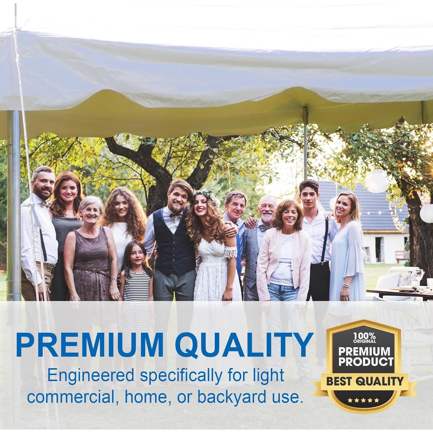 Party Tents Direct 20' x 30' Weekender Canopy Tent with Sidewalls, Easy Up Party Tent for Backyard, Outdoor Tents for Parties, Weddings, Graduations, Banquets, Events, Heavy Duty, PVC White Top