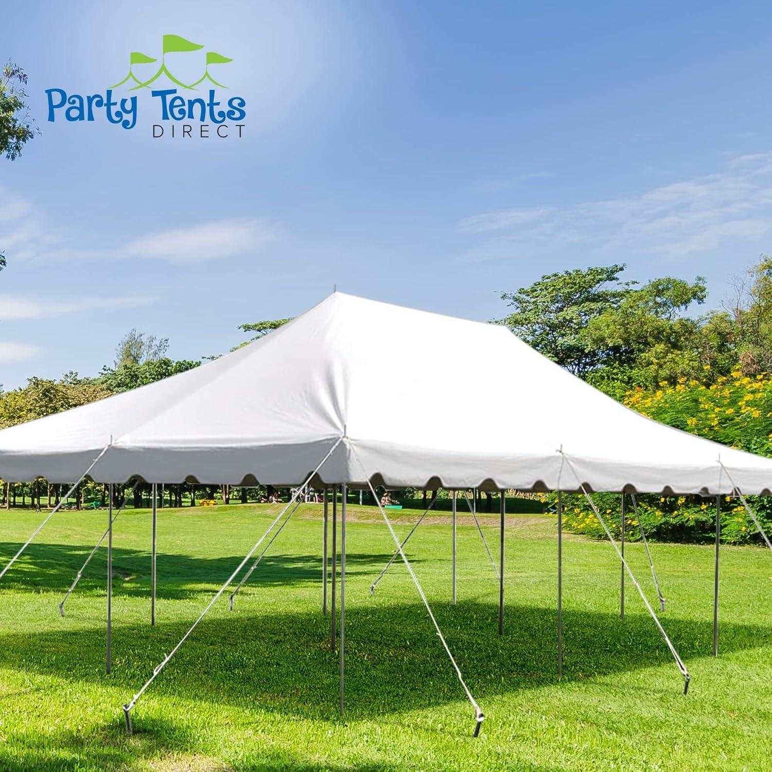 Party Tents Direct 20' x 30' Weekender Canopy Tent with Sidewalls, Easy Up Party Tent for Backyard, Outdoor Tents for Parties, Weddings, Graduations, Banquets, Events, Heavy Duty, PVC White Top