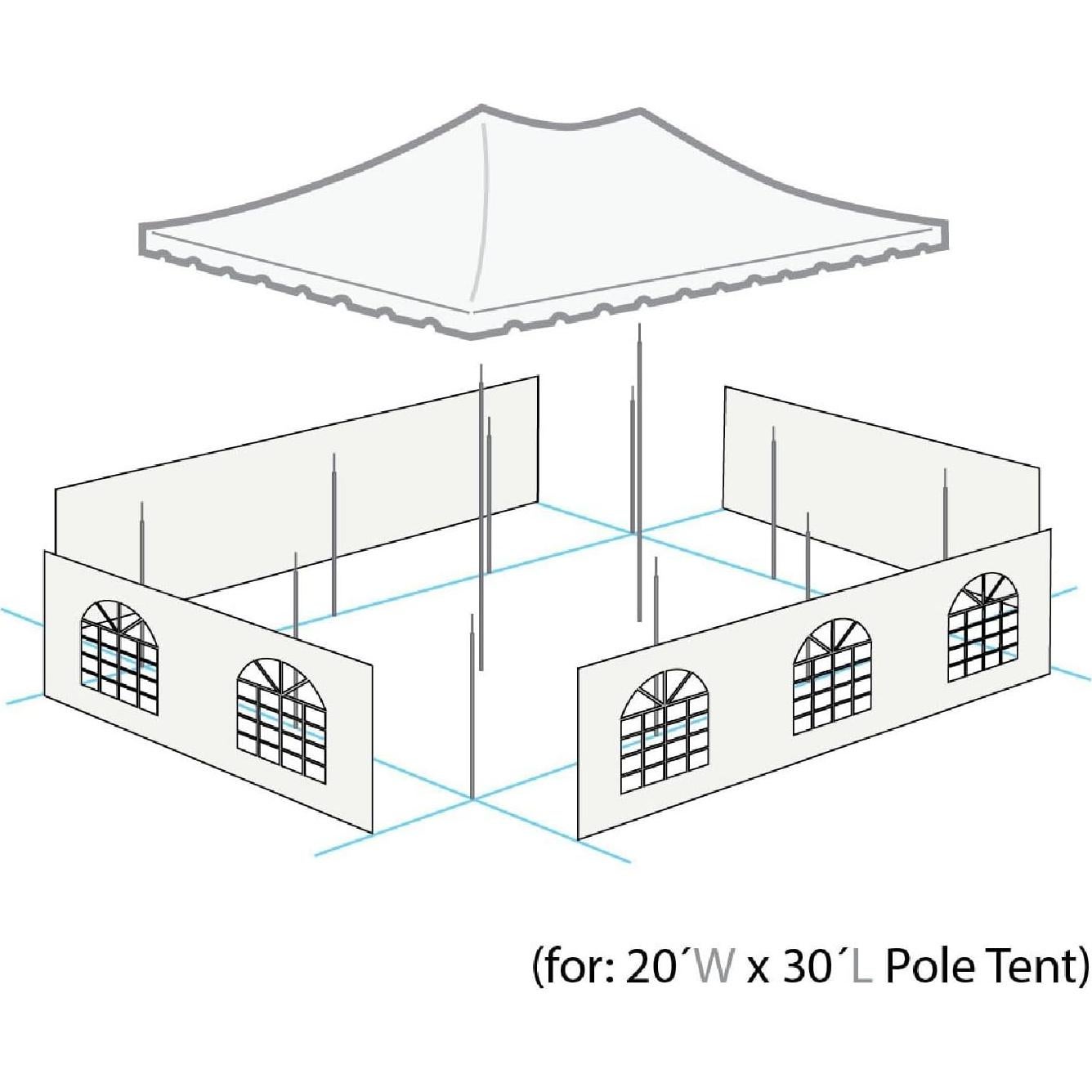 Party Tents Direct 20' x 30' Weekender Canopy Tent with Sidewalls, Easy Up Party Tent for Backyard, Outdoor Tents for Parties, Weddings, Graduations, Banquets, Events, Heavy Duty, PVC White Top