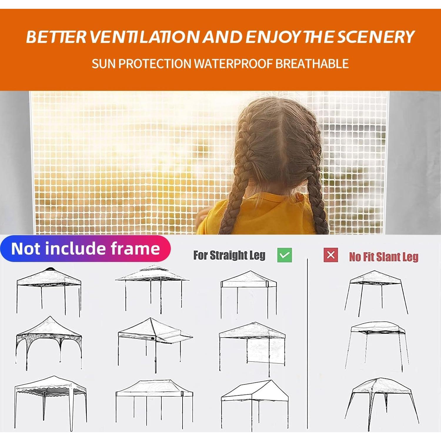 Pared Lateral con Ventana Jorohiker para Toldo 10x10 - Paquete de 3