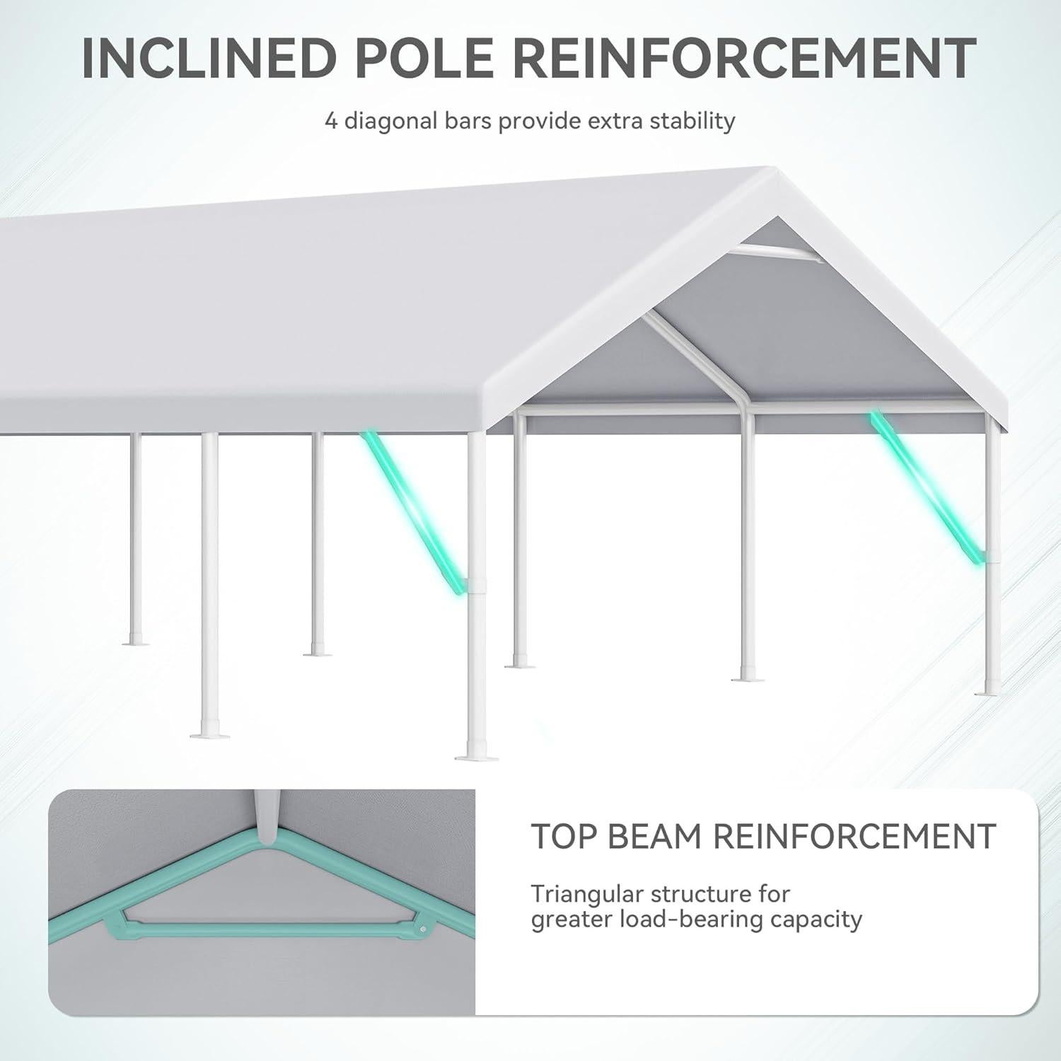 YITAHOME 20x40FT Party Tent Heavy Duty Wedding Tent Event Shelters Outdoor Canopy Upgraded Galvanized Steel Carport with Removable Sidewall Windows for Commercial and Parties (White)