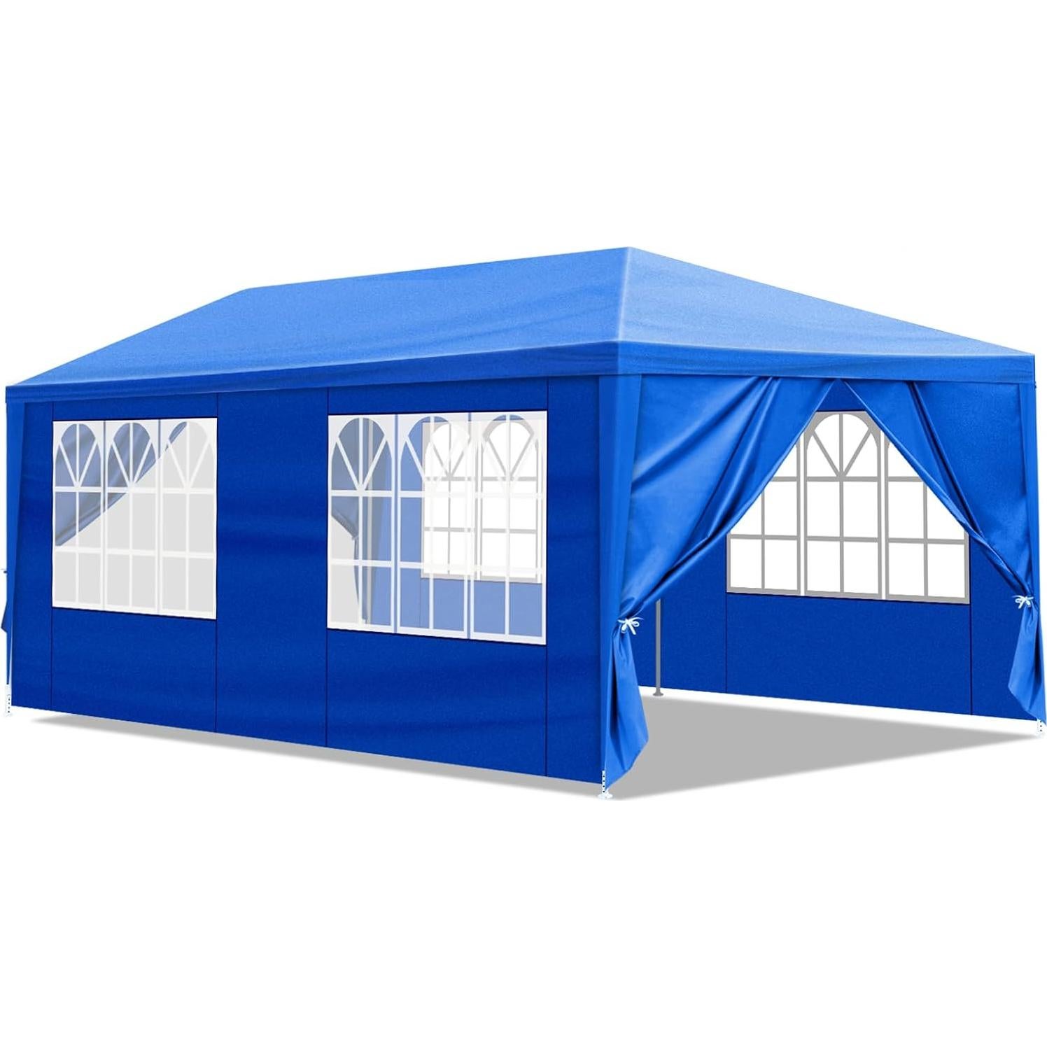 Carpa de Fiesta Vasitelan 10x6m Azul Impermeable para Eventos