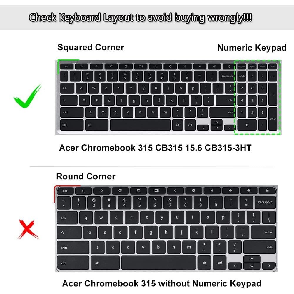 Cubierta de Teclado CASEDAO para Acer Chromebook 15.6" Menta