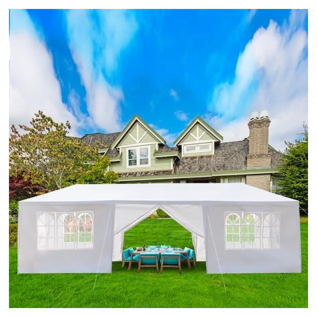 10'x30' Gazebo Outdoor Canopy Folding Garden Gazebo Party Garden Gazebo Canopy Party Tent Event Tent for Parties, Outdoor Tent, Wedding Tent Gazebo for Birthday Graduation Ceremony, White