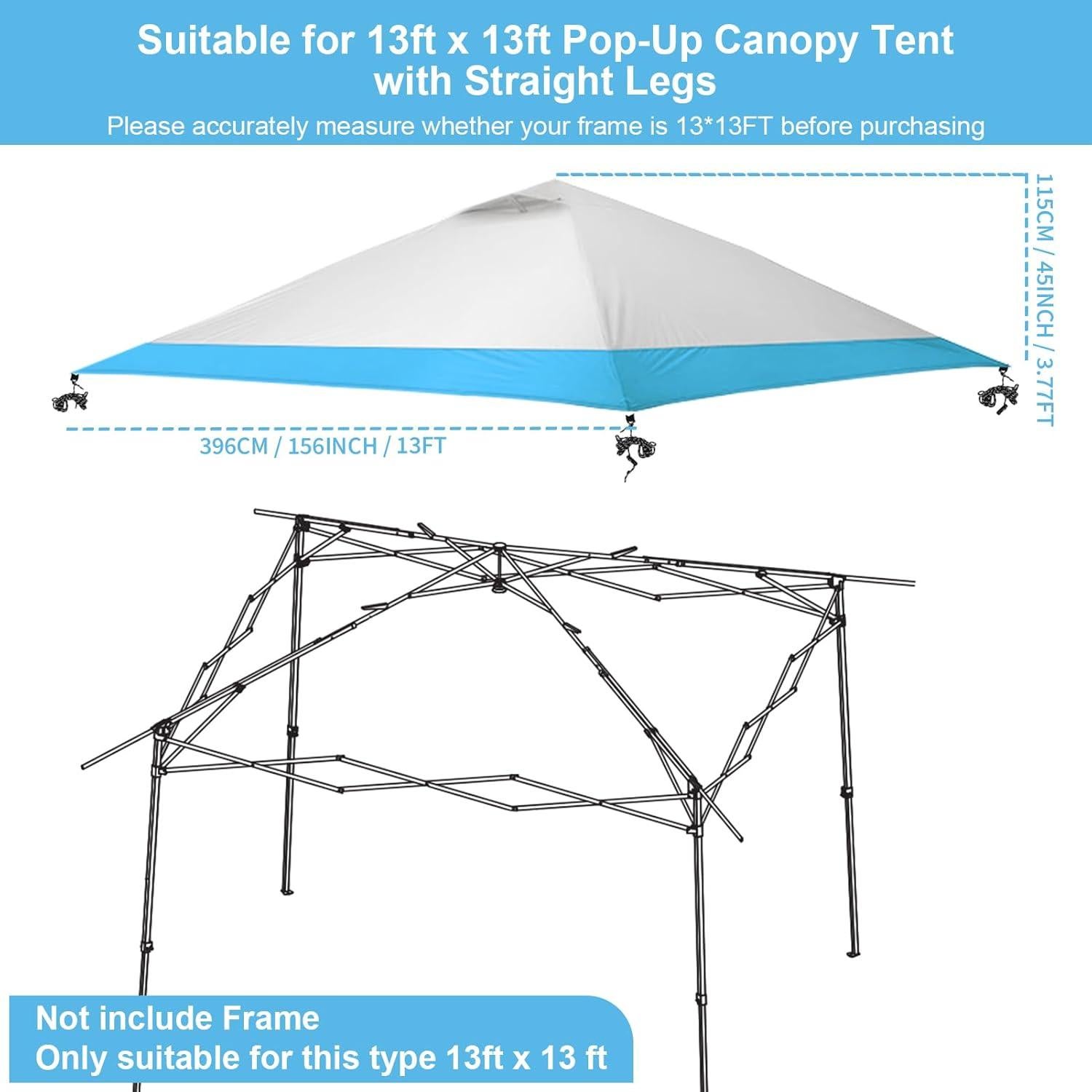 Cubierta Superior de Reemplazo Jorohiker 13x13 Pies Impermeable