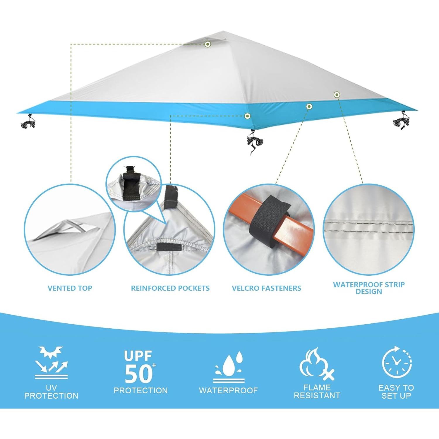 Cubierta Superior de Reemplazo Jorohiker 13x13 Pies Impermeable