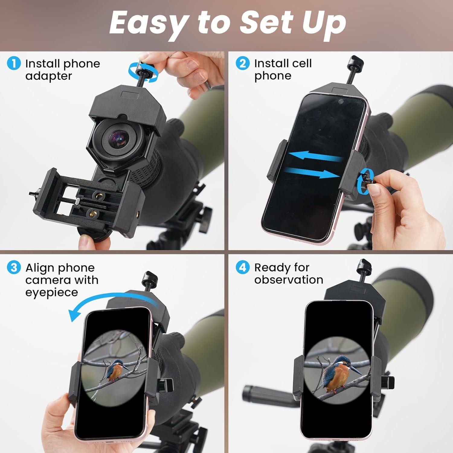 Adaptador para Smartphone Gosky - Compatible con Telescopios y Prismáticos