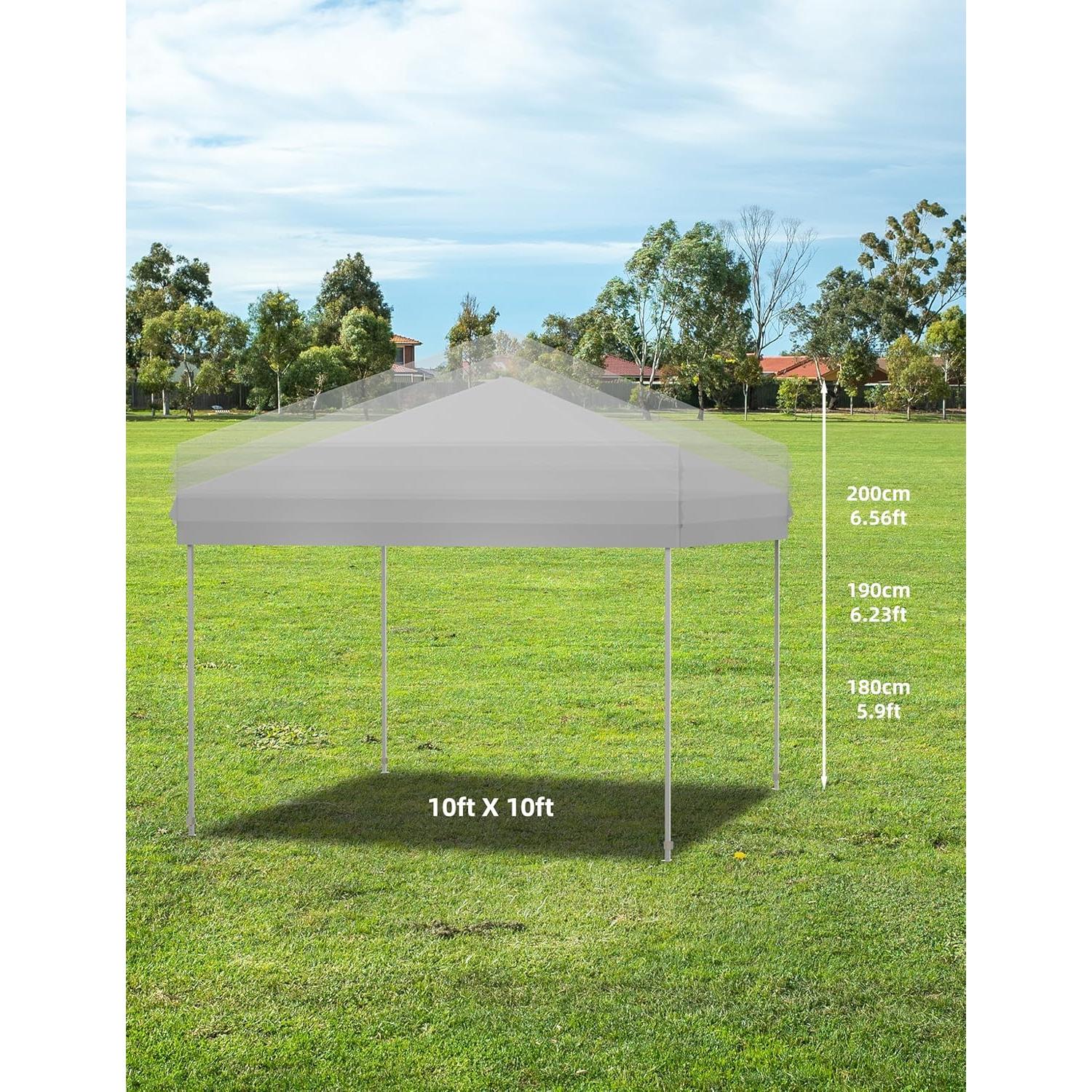 Carpa Plegable 3 Paredes Hipicute 10x10 ft Blanca Resistente