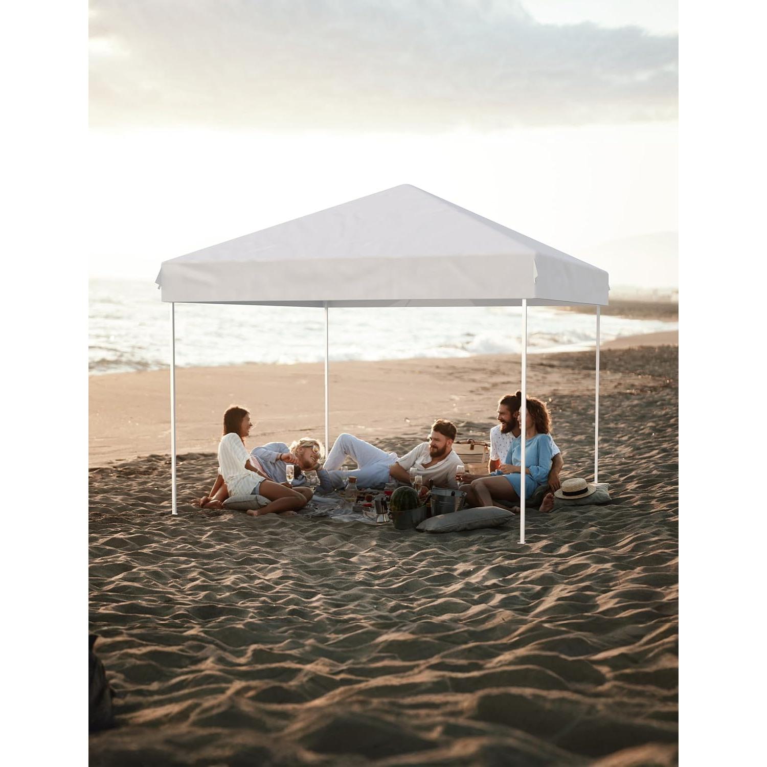 Carpa Plegable 3 Paredes Hipicute 10x10 ft Blanca Resistente