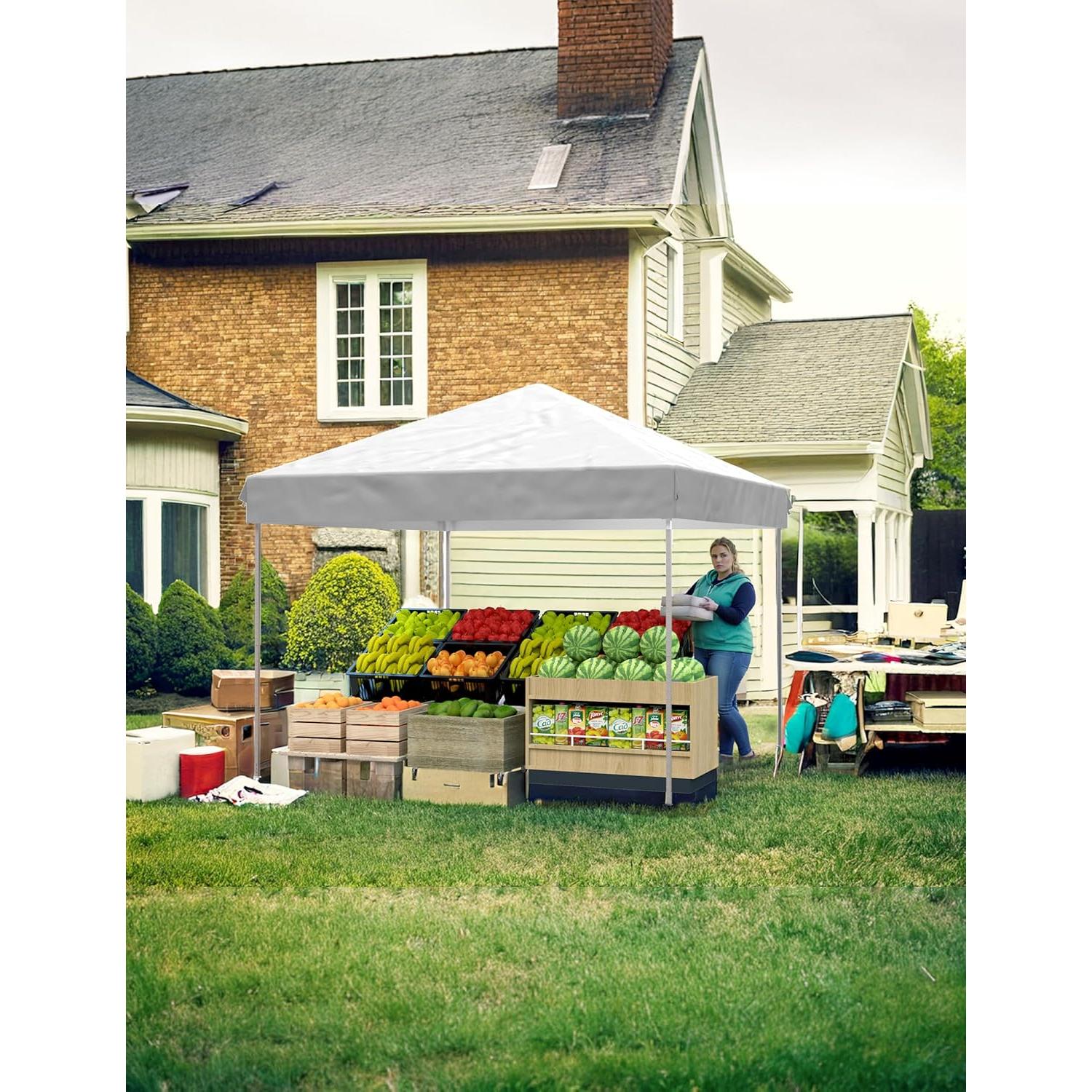 Carpa Plegable 3 Paredes Hipicute 10x10 ft Blanca Resistente