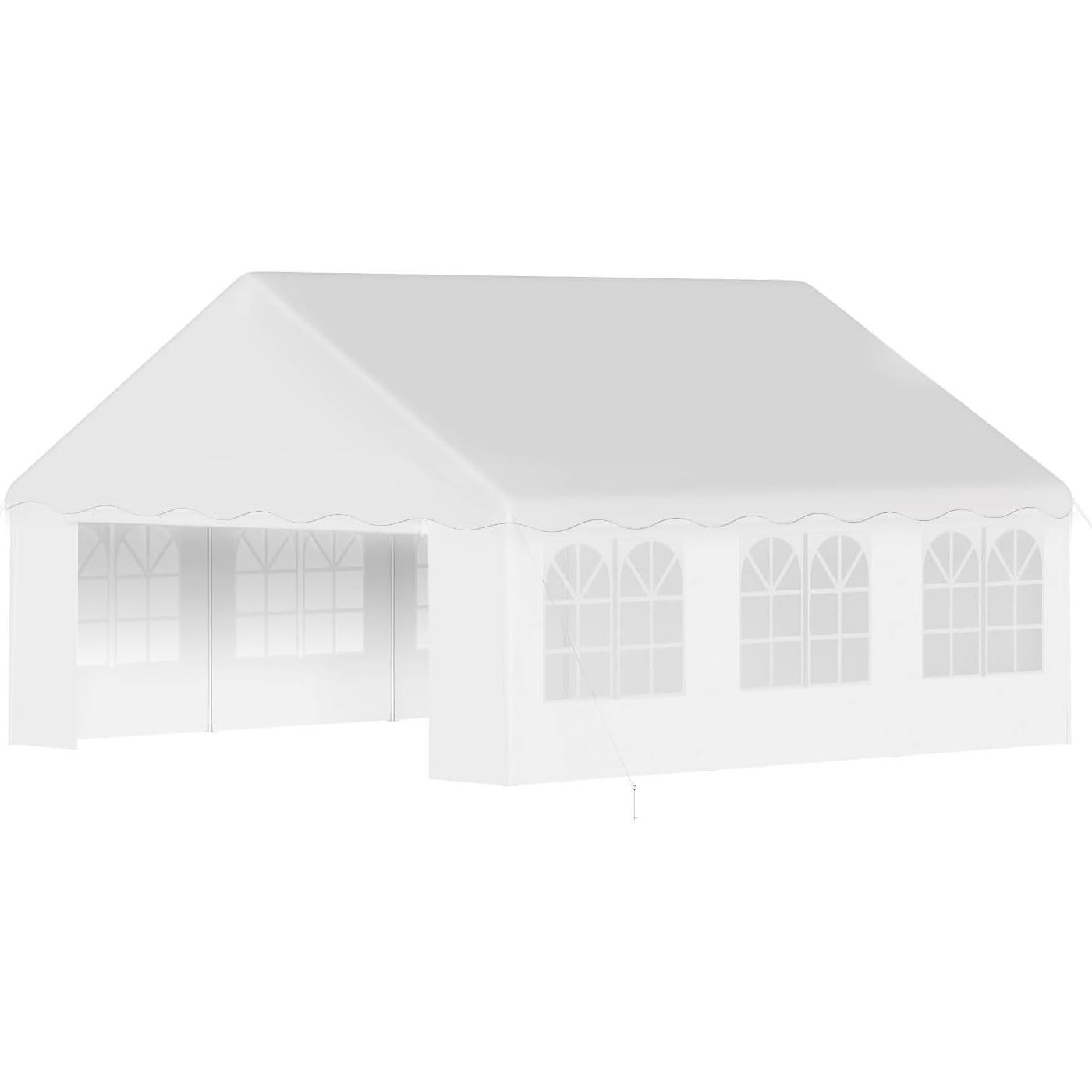 20'x20' Party Tent Heavy Duty Wedding Tent Event Shelter with Removable Sidewall Outdoor Gazebo Canopy for Birthday Party Wedding Event