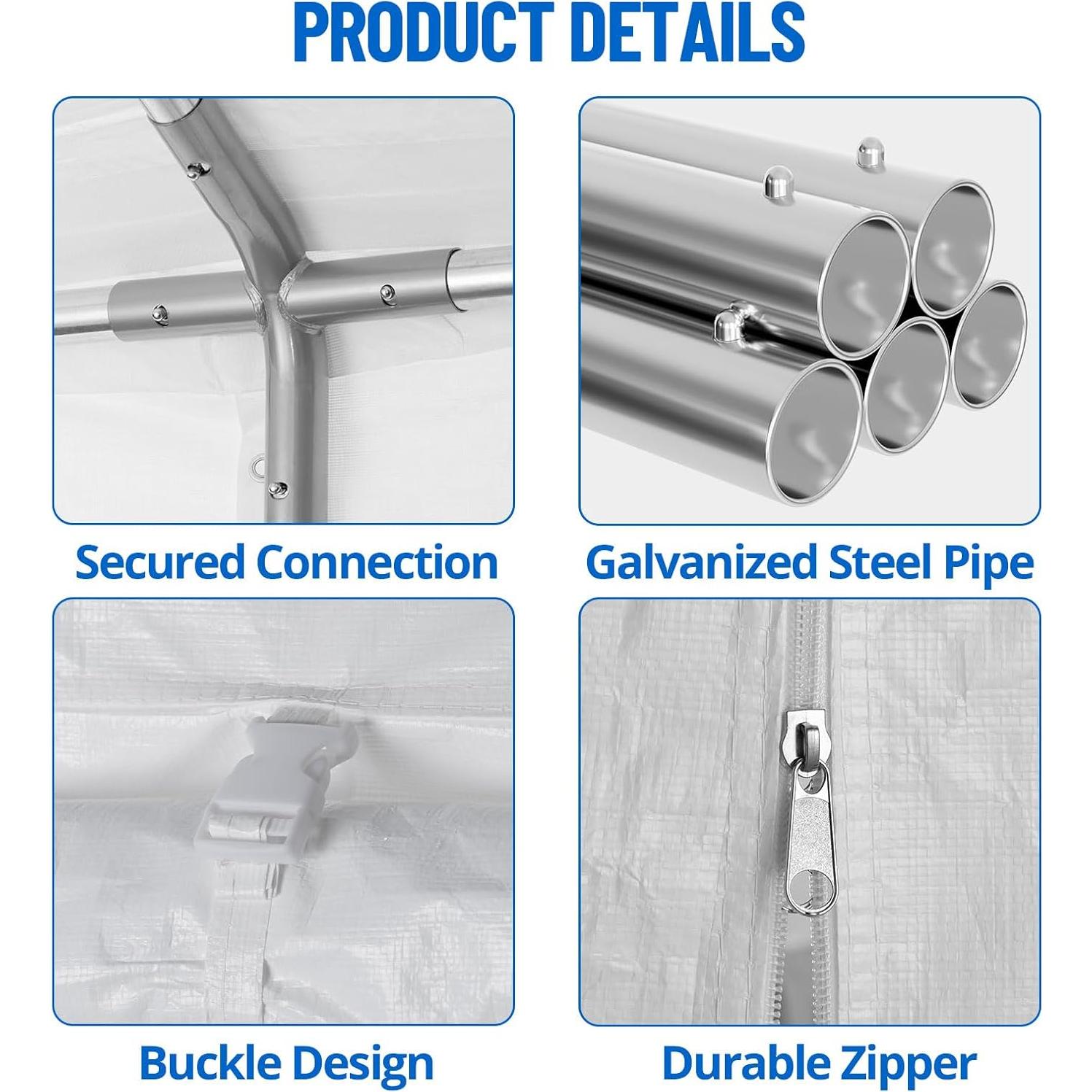 20'x20' Party Tent Heavy Duty Wedding Tent Event Shelter with Removable Sidewall Outdoor Gazebo Canopy for Birthday Party Wedding Event