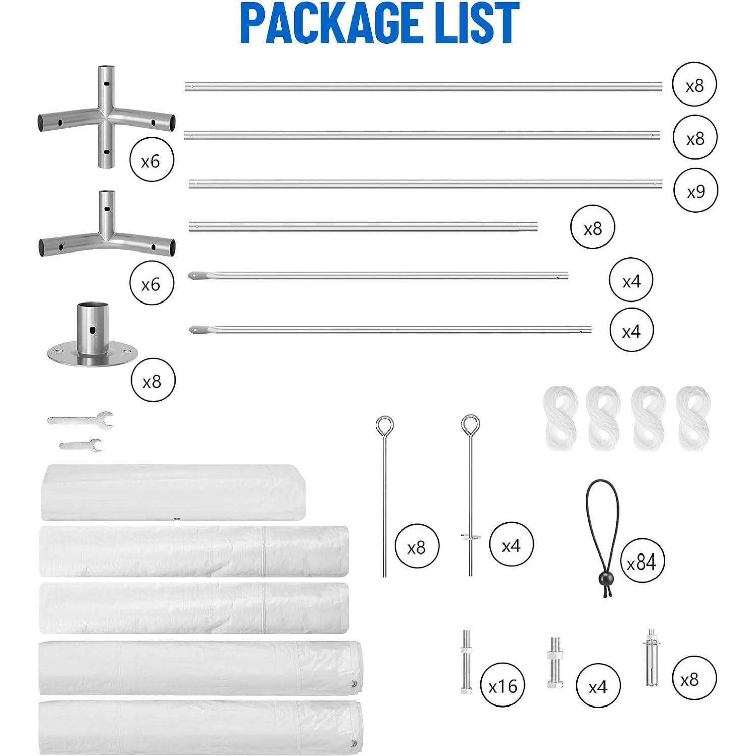 20'x20' Party Tent Heavy Duty Wedding Tent Event Shelter with Removable Sidewall Outdoor Gazebo Canopy for Birthday Party Wedding Event
