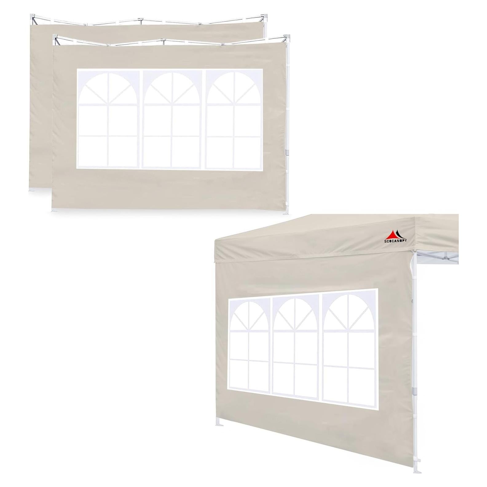 Pared Lateral Beige SCOCANOPY para Carpa 10x10, Paquete de 3