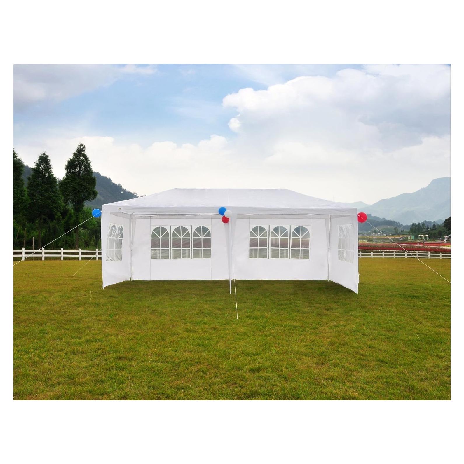 Carpa de Boda GOJOOASIS 3.05x6.1m Impermeable Blanca 4 Paredes