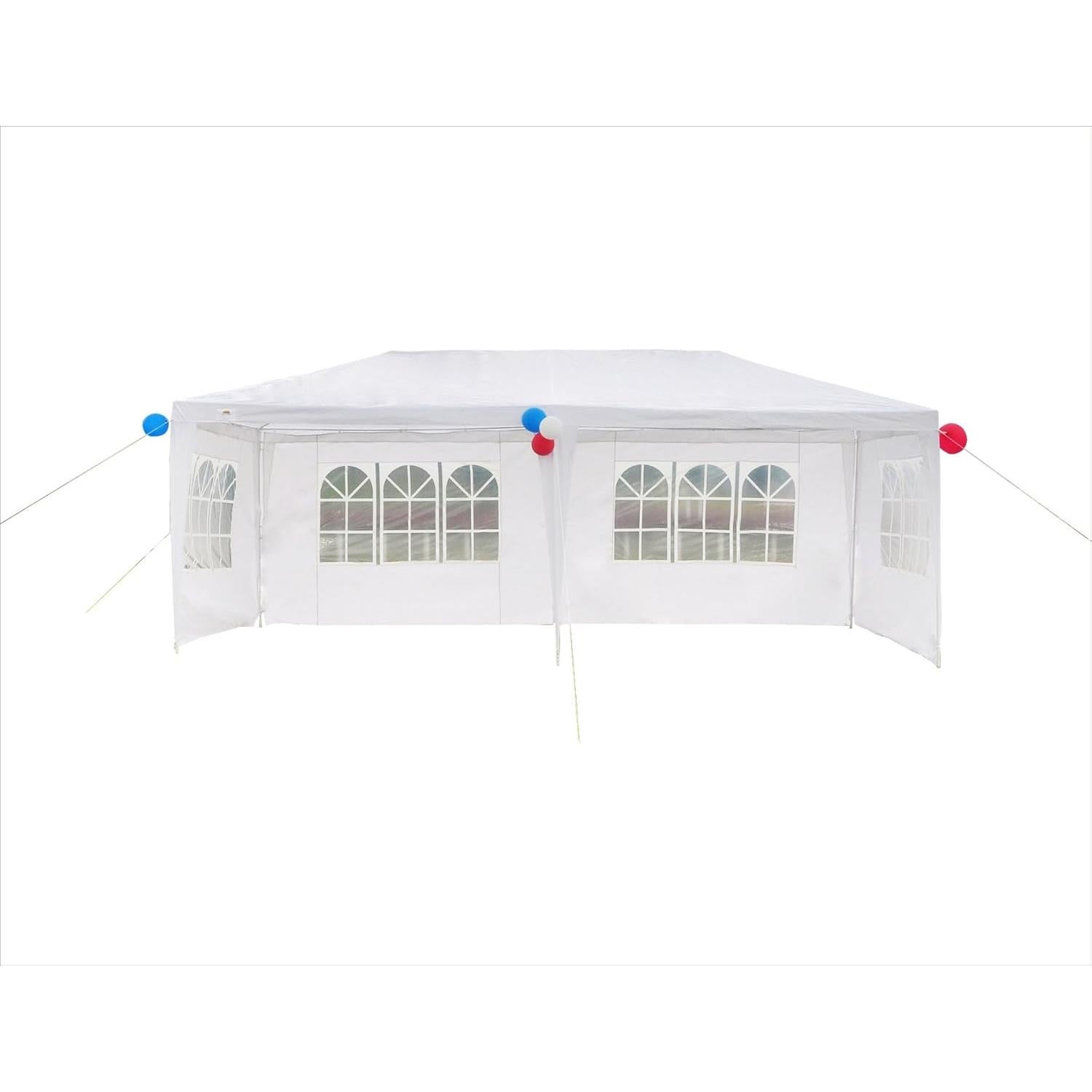 Carpa de Boda GOJOOASIS 3.05x6.1m Impermeable Blanca 4 Paredes