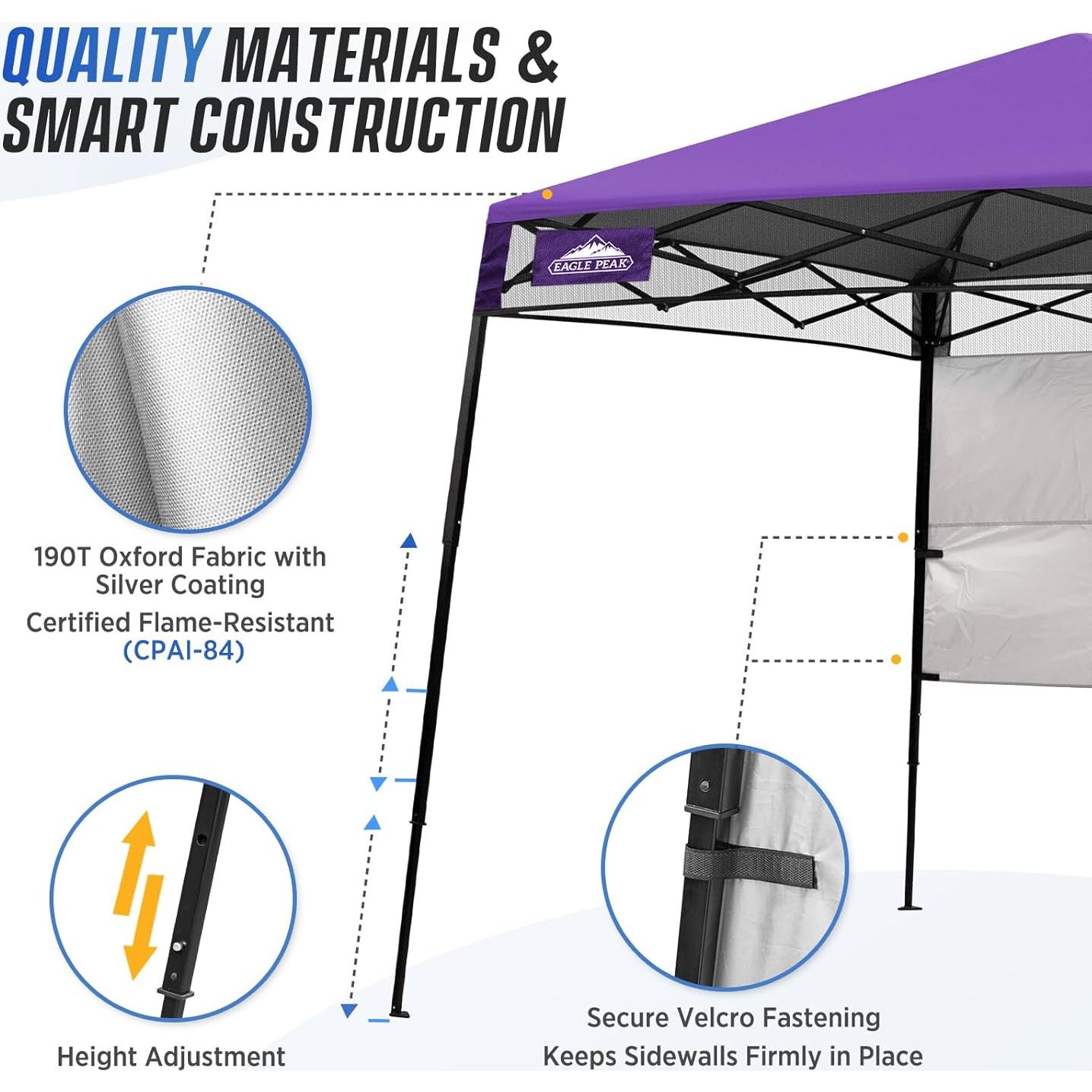 Tienda Plegable EAGLE PEAK 2.44x2.44m con Pared Lateral Púrpura