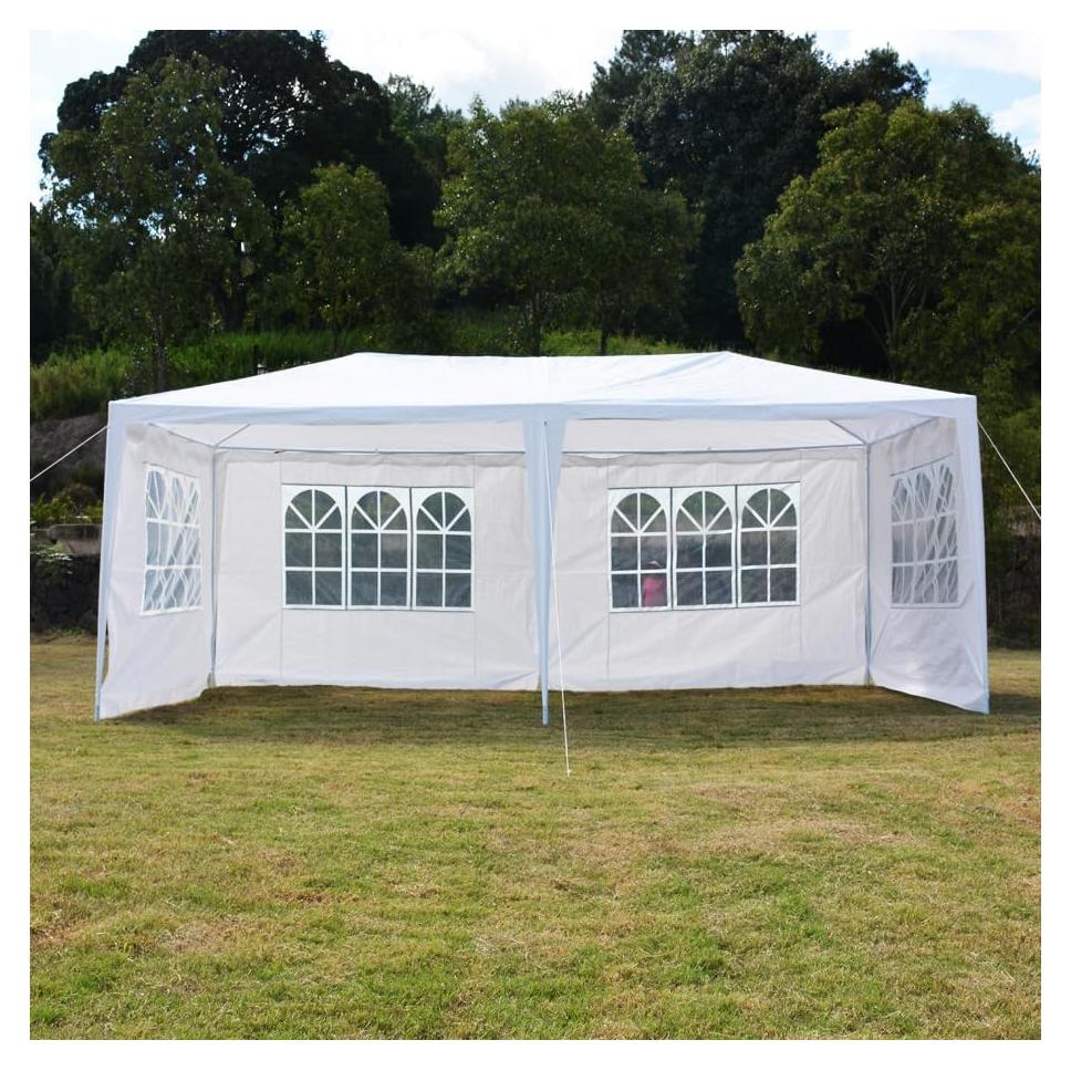 Carpa de Fiesta Exterior 6x3m Blanca con Paredes Removibles