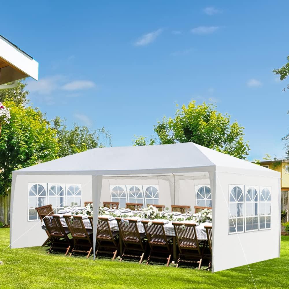 Carpa de Fiesta Exterior 6x3m Blanca con Paredes Removibles
