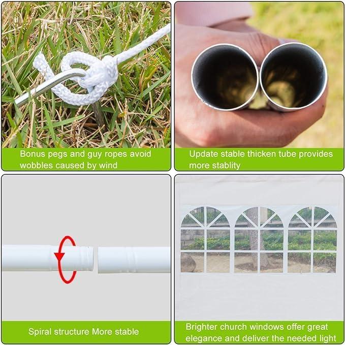 Carpa de Fiesta Exterior 6x3m Blanca con Paredes Removibles