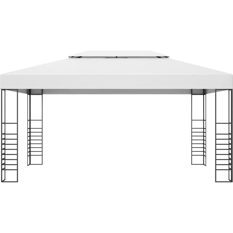 Garden Gazebo Powder-Coated Steel,Wedding Tents,Party Gazebo,Event Tent,Entertainment Gazebo,Picnic Gazebo,Terrace Gazebo,Outdoor Gazebo,for Picnic,Party,Beach,Wedding, 118.1"x157.4"x106.2" White